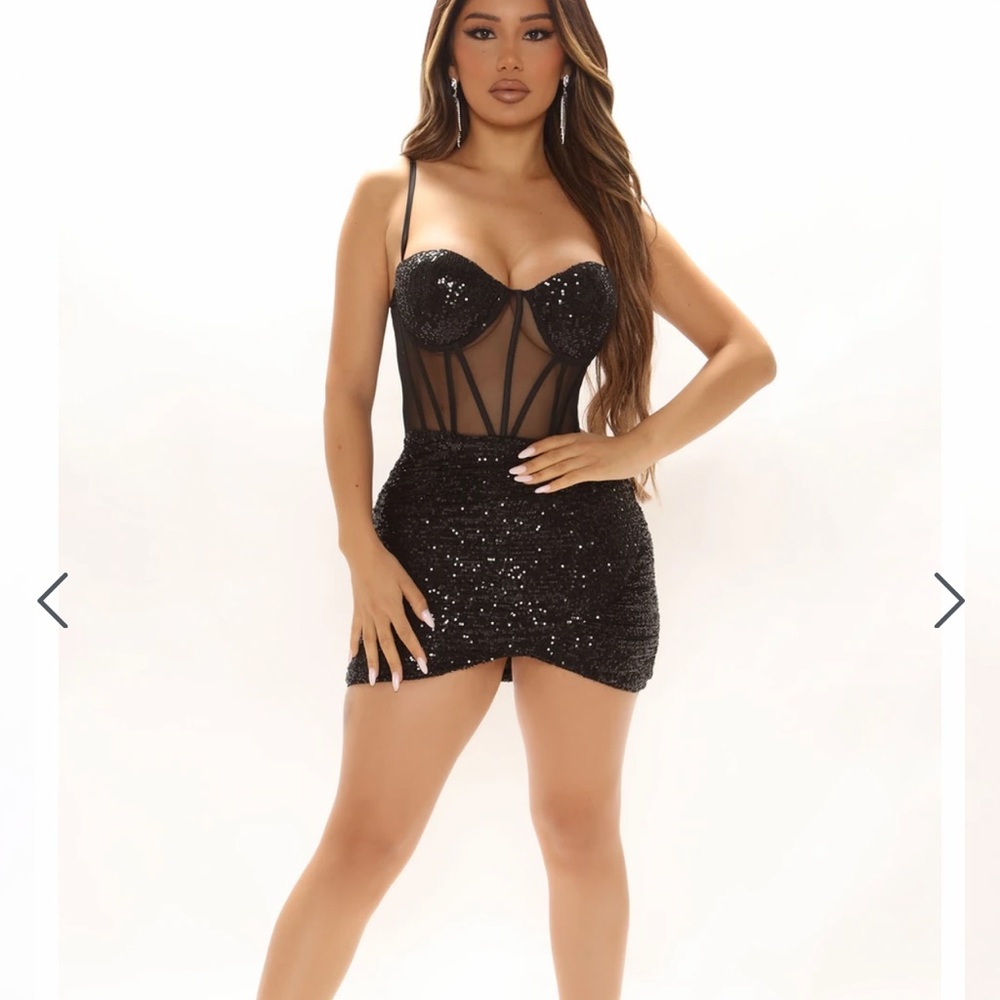 Black sparkles corset dress! Spaghetti straps!